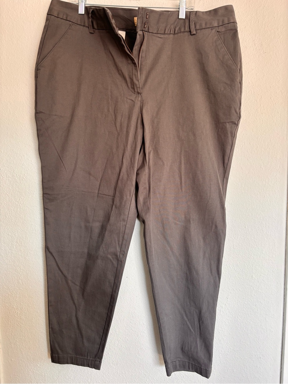 Hybrid & Company | Cotton Blend Career Casual | Brown Trousers | 22W